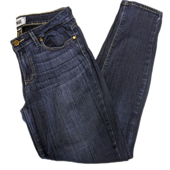 Paige Verdugo Ultra Skinny stretch skinny jeans, dark blue wash (flaws) sz 30 - Picture 1 of 14